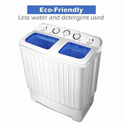 Eco-friendly washing machine with two compartments and control knobs