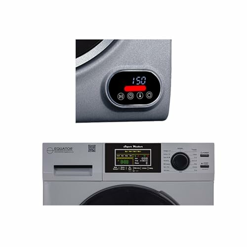 Equator washer dryer control panel with digital display.