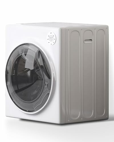 Modern front-load washing machine with a sleek design.