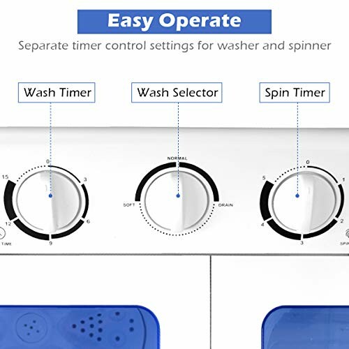 Close-up of washing machine controls with separate timers and selectors.