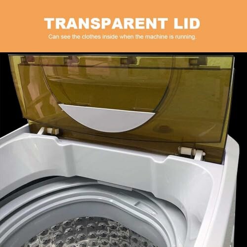 Washing machine with transparent lid